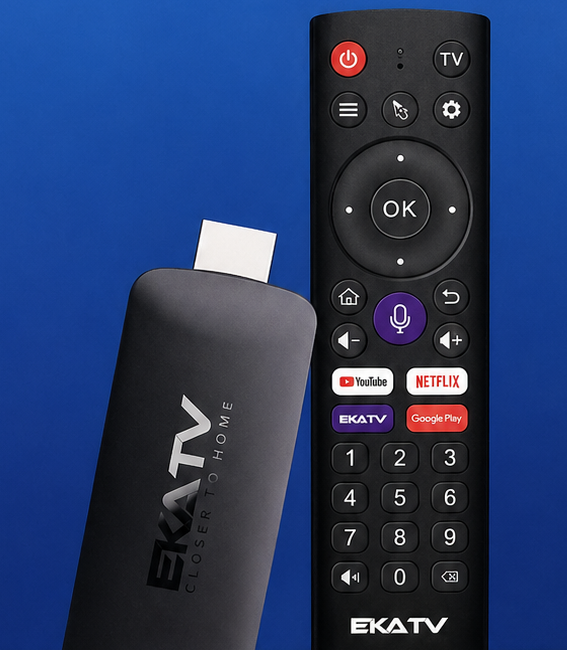 EkaBox plug-and-play Android TV streaming device for watching African channels in the USA